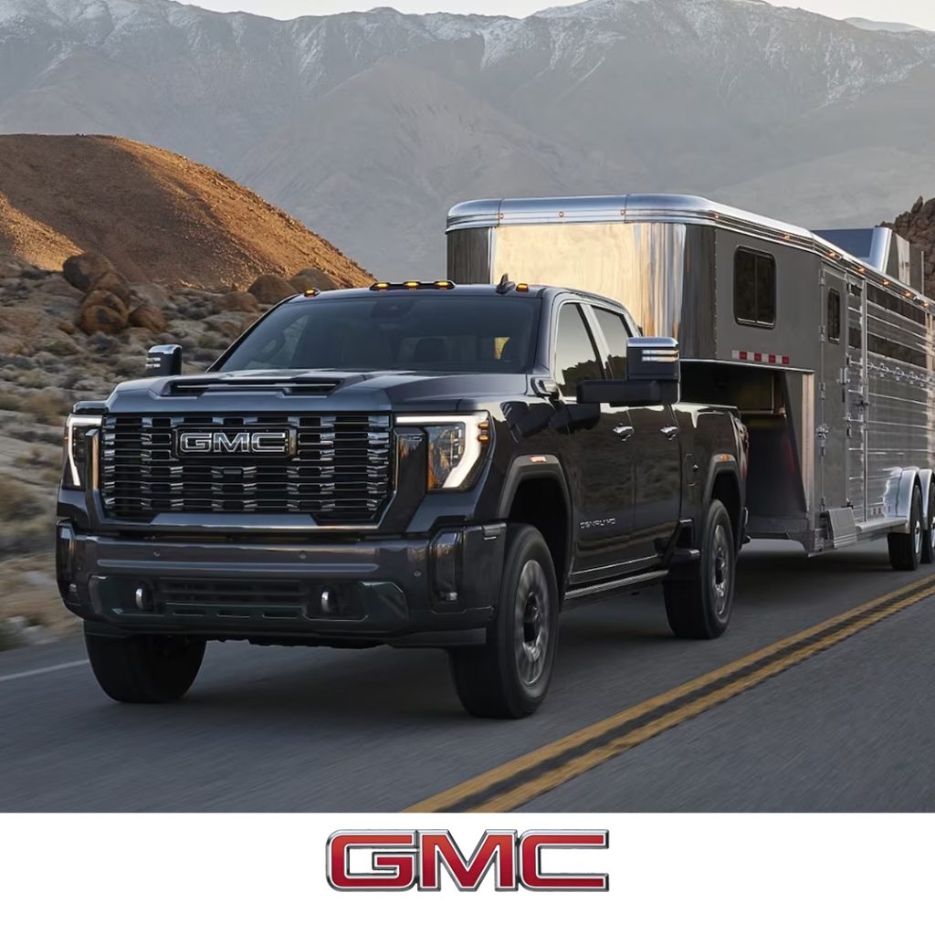 2024 GMC Sierra 2500 HD hauling a horse trailer