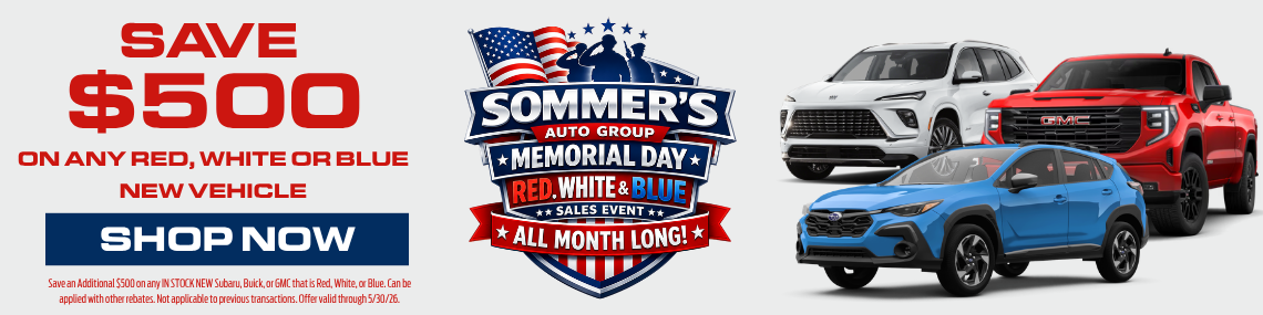 Sommer's Red White and Blue Memorial Day Sales Event